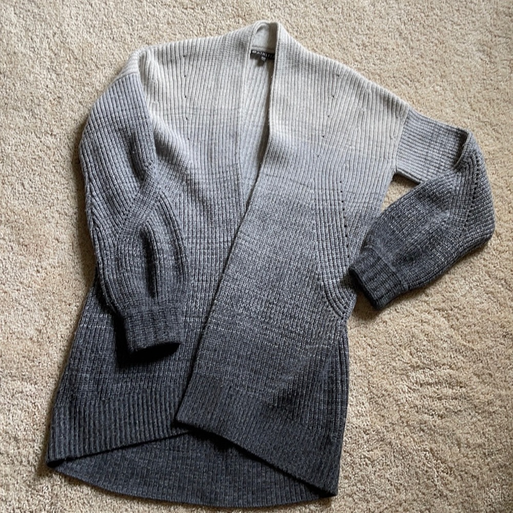 Athleta Gray Cardigan wool and cashmere
